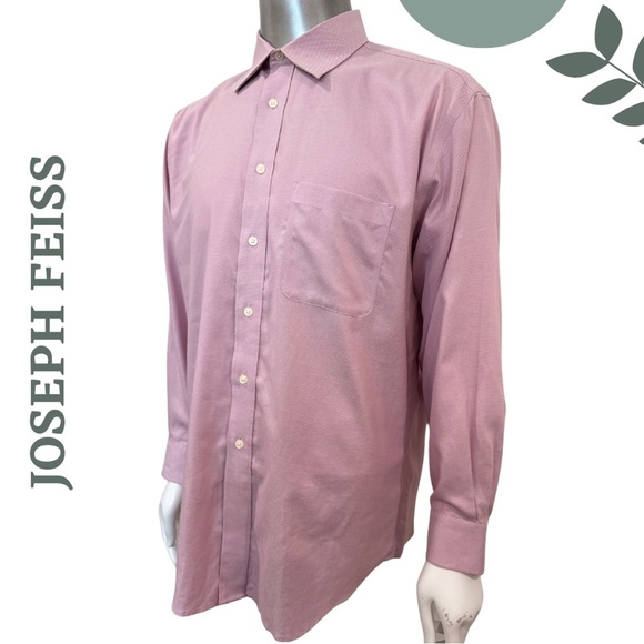Joseph & Feiss NonIron Pink Dress Shirt Classic Fit Long Sleeve Men’s 16.5 32/33 - Picture 3 of 7